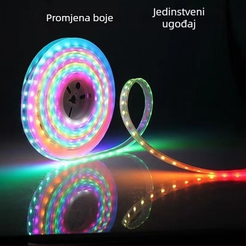 LED traka s šarenim tekućim svjetlima, 12–24V, funkcija nastavka pri prekidu, vodootporna za vanjsku uporabu, za oglašavanje i ukrašavanje