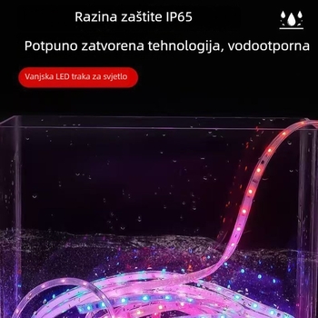LED traka s šarenim tekućim svjetlima, 12–24V, funkcija nastavka pri prekidu, vodootporna za vanjsku uporabu, za oglašavanje i ukrašavanje