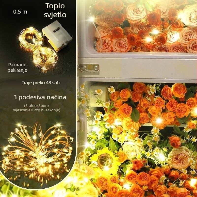 LED niz bakrene žice s treperavim zvjezdanim efektom – dekorativno osvjetljenje za DIY