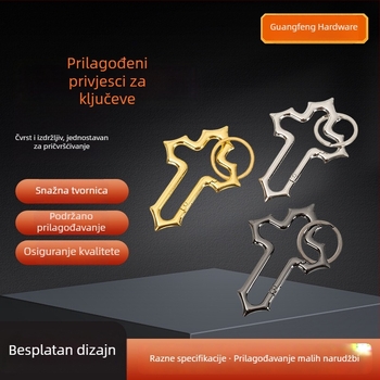 Privjesak za ključeve od cinkove legure sa šupljim križem, kopča za torbu i privjesak za nakit