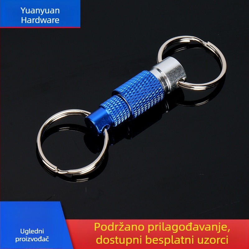 Metalni privjesak za ključeve s brzim odvajanjem i dvostrukim prstenom