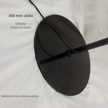 Crna stojna lampa od nehrđajućeg čelika, minimalistički dizajn za dnevni boravak, visina 165 cm, podesiva