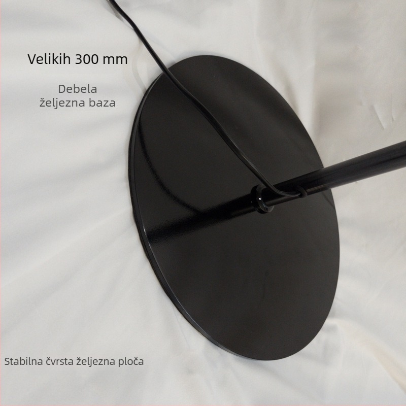 Crna stojna lampa od nehrđajućeg čelika, minimalistički dizajn za dnevni boravak, visina 165 cm, podesiva