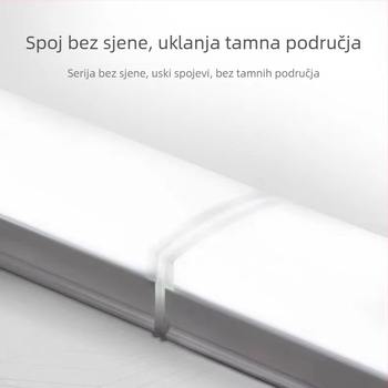 LED uredska svjetiljka s petostrukim svjetlećim trakom, duga LED traka, bezšivno spajanje, za rekonstrukciju ureda, dvostruki način montaže: viseći ili površinski, svjetlo bez sjena