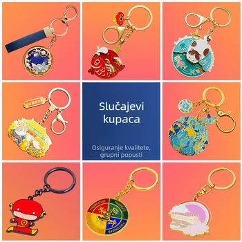 Metalni privjesak za ključeve s karikaturnim dizajnom, prilagođeni emajl završna obrada, kreativni poklon