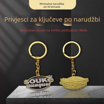 Metalni privjesak za ključeve s emajlom i dizajnom crtića, ručna izrada po narudžbi