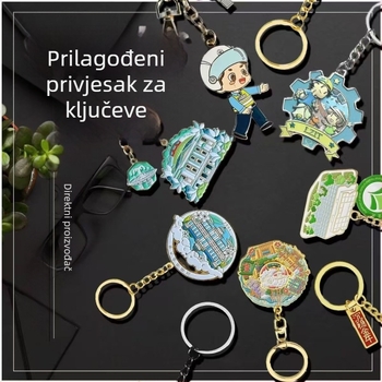 Prilagođeni metalni privjesak za ključeve s emajlom, 3D privjesak od legure, moderan kulturno-kreativni dizajn