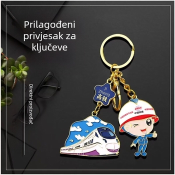 Prilagođeni metalni privjesak za ključeve s emajlom, 3D privjesak od legure, moderan kulturno-kreativni dizajn