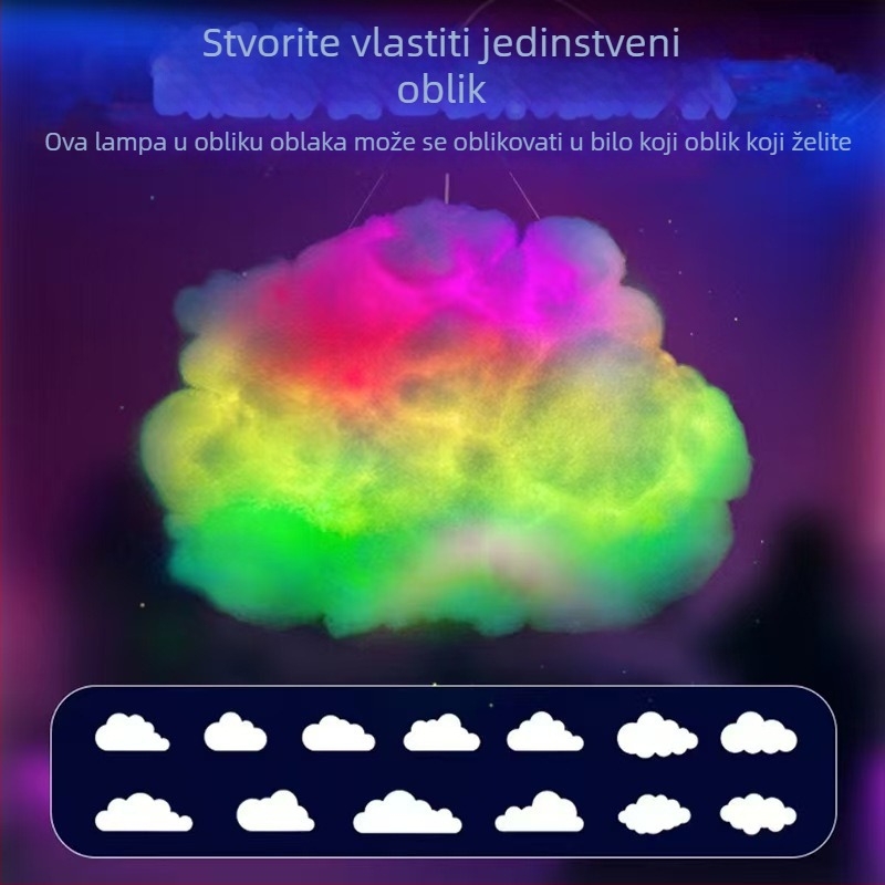 LED svjetlo oblaka s DIY oblikom slova — dekorativna USB lampica za spavaću sobu