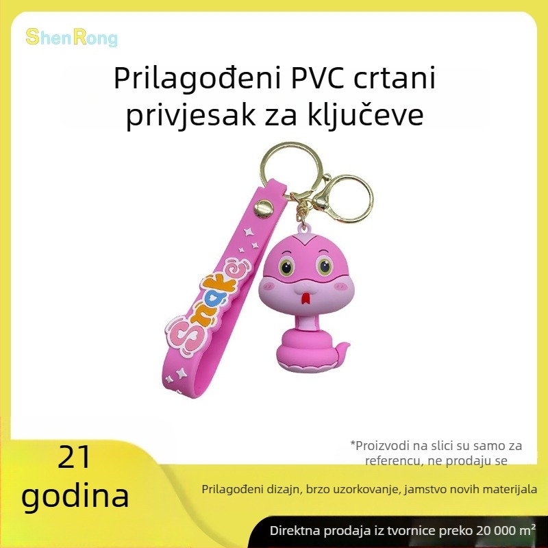 Brelok za ključeve zodijakalna zmija — prilagođeni poklon za Novu godinu, slatka crtana figura za torbu