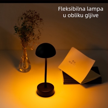 Metalna stolna lampa u obliku gljive s USB punjenjem – moderan dizajn za spavaću sobu, dnevni boravak i bar