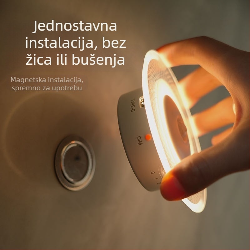 Punjava lampica s senzorom tijela, noćna svjetiljka za hodnik, hranjenje djeteta, spavaća soba i uz krevet, rotirajuća svjetiljka za san, zaštita očiju djeci