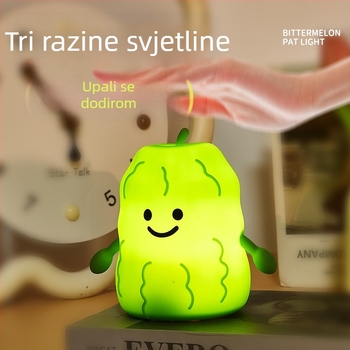 Silikonska noćna lampica u obliku gorke dinje, slatka igračka za smanjenje stresa djece, pratitelj za san