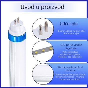 Energetski učinkovita aluminijsko-plastična kružna T8 LED cijev, duljine 0,6–1,2 m, visoka svjetlost za industrijsko osvjetljenje