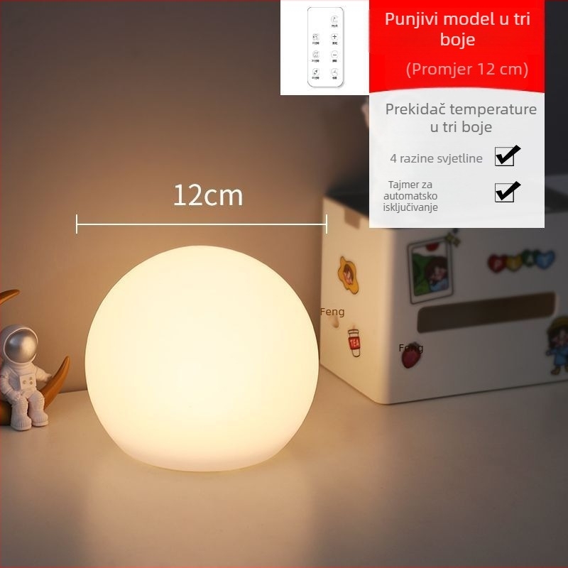 Podna LED svjetiljka u nordijskom stilu za spavaću sobu i dnevni boravak – kuglasta LED svjetiljka s motivom mjeseca