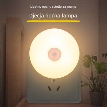 LED noćna lampica za spavaću sobu — lampica na noćnom ormariću s zaštitom očiju i prekidačem na tipku