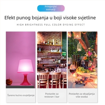 RGB Bluetooth LED žarulja s ugrađenim zvukom i bežičnim daljinskim upravljačem, višebojna scenska rasvjeta