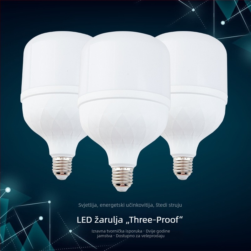 LED lampa s trostranom zaštitom, energetski učinkovita, E27 navoj, za unutarnju i vanjsku upotrebu, visoka snaga