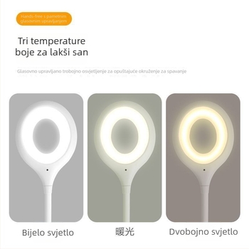 Trobojna inteligentna noćna lampica s glasovnim upravljanjem, USB napajanje, stolna lampa za spavaću sobu i dom, LED