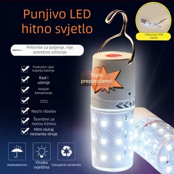 Visoko svijetla LED punjiva žarulja s kuka, kućno energetski štedljivo osvjetljenje, kukuruzna LED lampa, prijenosno pomoćno osvjetljenje