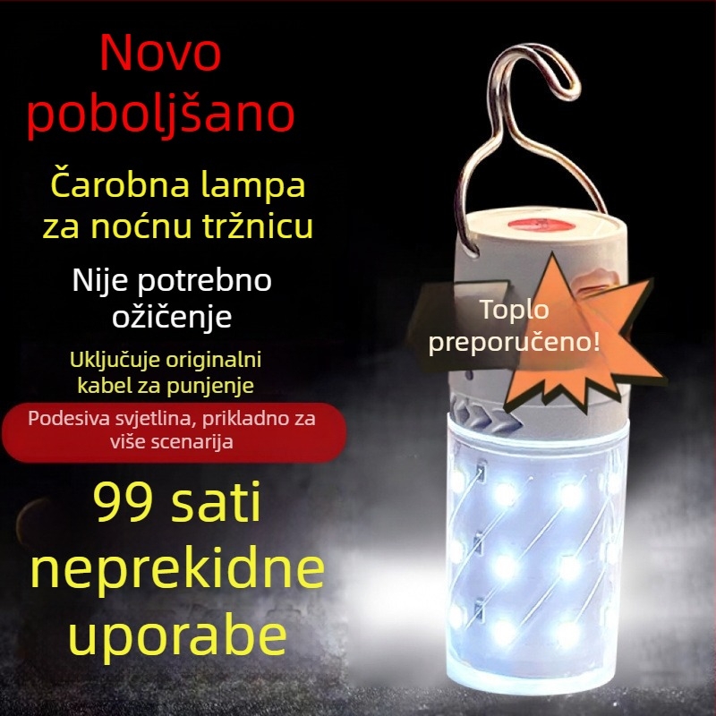 Visoko svijetla LED punjiva žarulja s kuka, kućno energetski štedljivo osvjetljenje, kukuruzna LED lampa, prijenosno pomoćno osvjetljenje