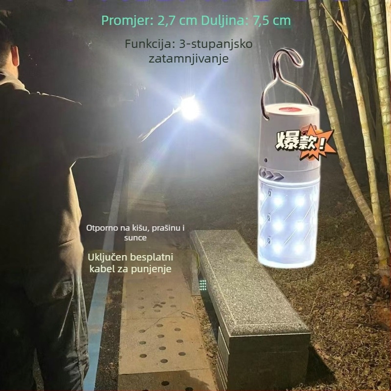 Visoko svijetla LED punjiva žarulja s kuka, kućno energetski štedljivo osvjetljenje, kukuruzna LED lampa, prijenosno pomoćno osvjetljenje