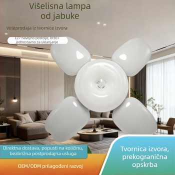 LED stropna lampa u obliku lista jabuke, sklopiva, 4 lista, E27, energetski učinkovita, za spavaću sobu i dnevni boravak