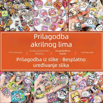 Prilagođeni akrilni ključni lanac i magnetska pločica za hladnjak s karikaturnim oblicima privjesaka