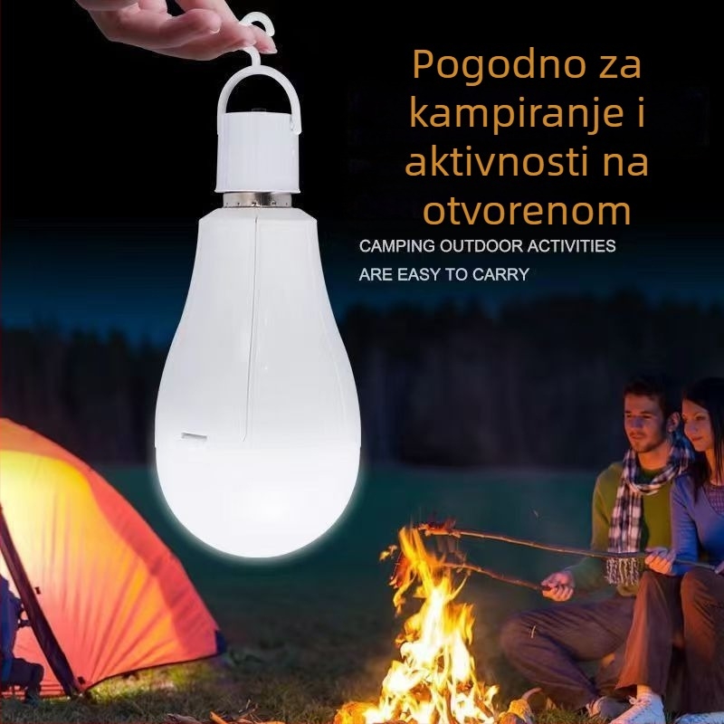 LED punjiva žarulja za nužne situacije, s E27 navojem i odvojivom baterijom, za kućnu upotrebu