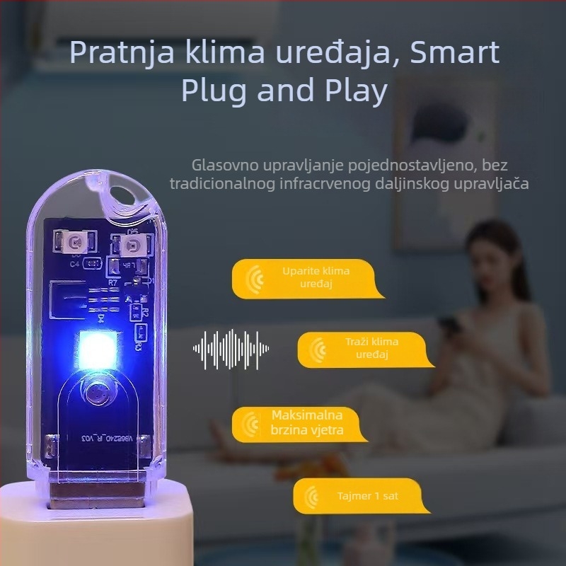 Pametno noćno svjetlo s glasovnim upravljanjem i USB senzorom za kućnu upotrebu
