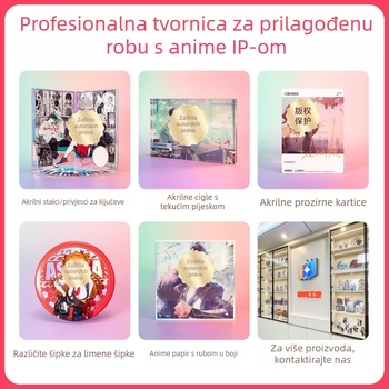 Prilagođeni akrilni privjesak za ključeve s anime likom u chibi stilu, visoke rezolucije