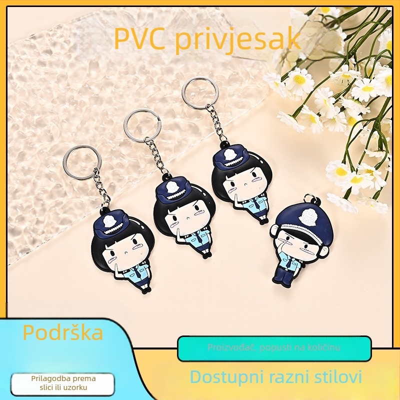 Prilagođeni 2D anime silikonski ključ-privjesak s 3D karikaturnim privjeskom za torbe