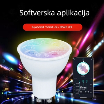 Pametna GU10 LED spot svjetiljka s aluminijskim kućištem i plastičnim kućištem, Bluetooth RGBW LED žarulja, daljinsko upravljanje, 230V