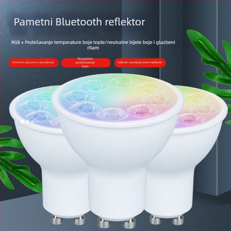 Pametna GU10 LED spot svjetiljka s aluminijskim kućištem i plastičnim kućištem, Bluetooth RGBW LED žarulja, daljinsko upravljanje, 230V