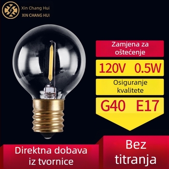 G40 LED globus žarulja, staklena kućišta, E17 utičnica, energetski štedljiva, kućna upotreba, izuzetno svijetla