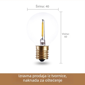 G40 LED globus žarulja, staklena kućišta, E17 utičnica, energetski štedljiva, kućna upotreba, izuzetno svijetla