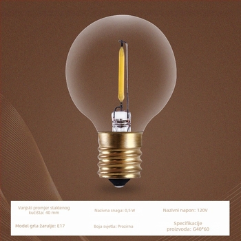 G40 LED globus žarulja, staklena kućišta, E17 utičnica, energetski štedljiva, kućna upotreba, izuzetno svijetla