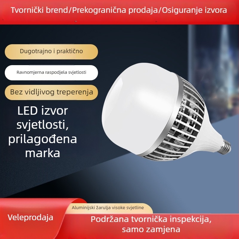LED žarulja s E27 navojem za industrijsko osvjetljenje radionica i skladišta, 100W, aluminijski hladnjak