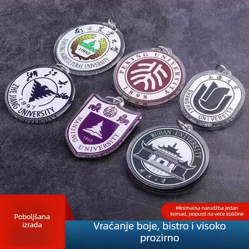 Akrilni privjesak za ključeve s grbom sveučilišta, prigodan dar za završetak studija