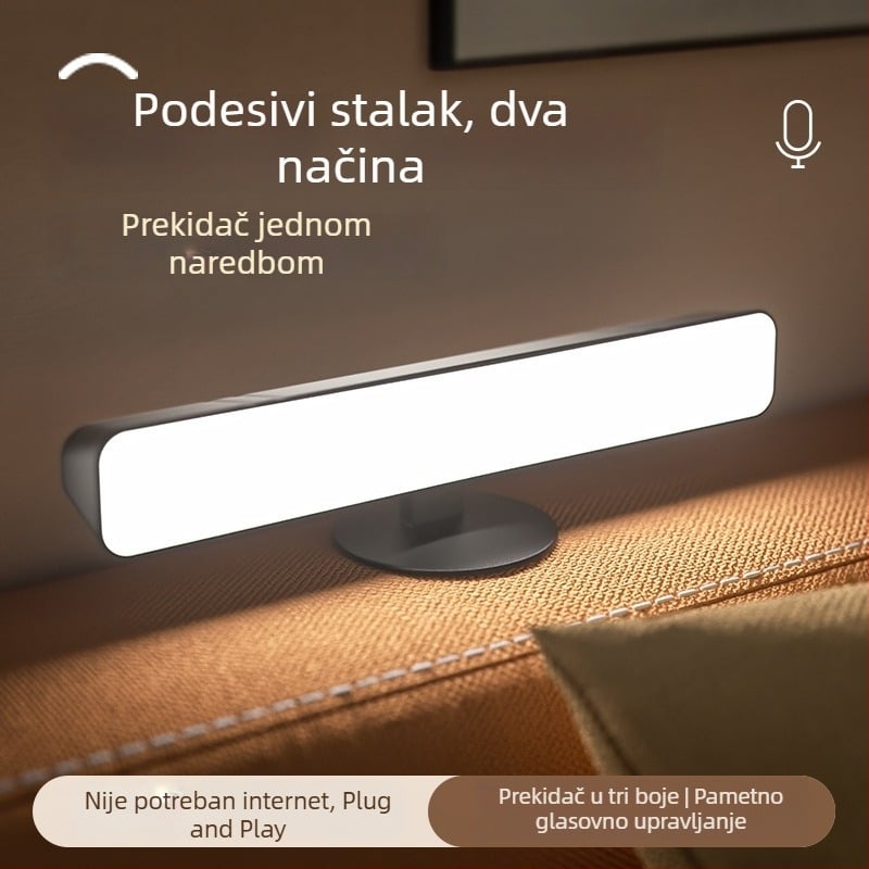 AI lampica noćna s glasovnim upravljanjem za spavaću sobu i čitanje, pogodna za djecu i studentske domove