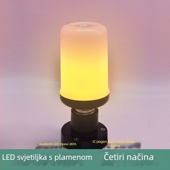 51‑LED žarulja s efektom plamena, 4 načina rada, crna baza, lampica za božićnu atmosferu