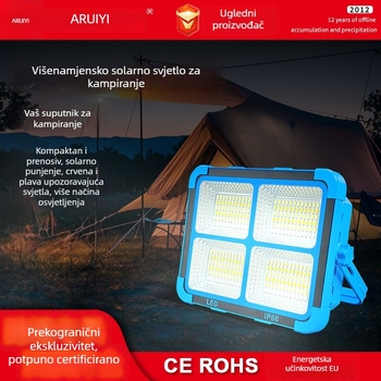 Solarni kamping reflektor s prijenosnom LED rasvjetom, IP65, nužno osvjetljenje