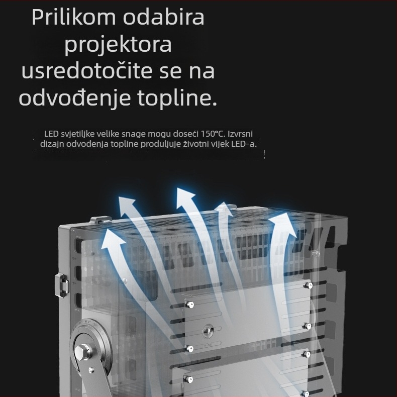 200W vanjski LED reflektor, vodootporan IP66, 360 LED, 5000 lm, industrijsko/gradilišno osvjetljenje
