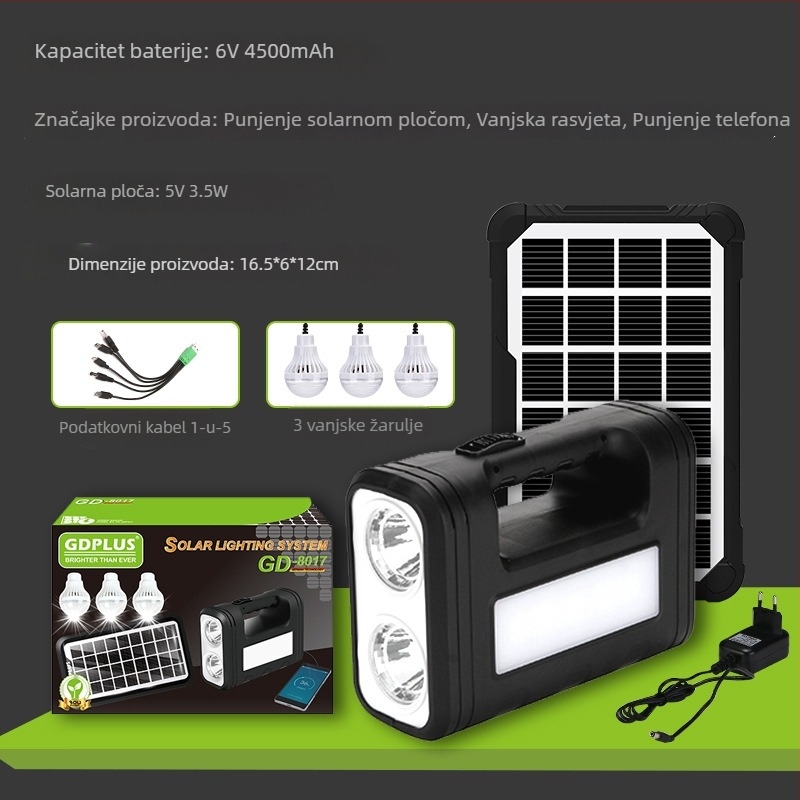 Solarni sustav rasvjete 30W, LED svjetlo s USB punjenjem za kampiranje na otvorenom