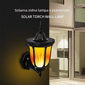 Solarna 96LED svjetiljka s efektom plamena za vanjski vrt i krajolik, rasvjeta za travnjak, zemaljska svjetiljka sa senzorom