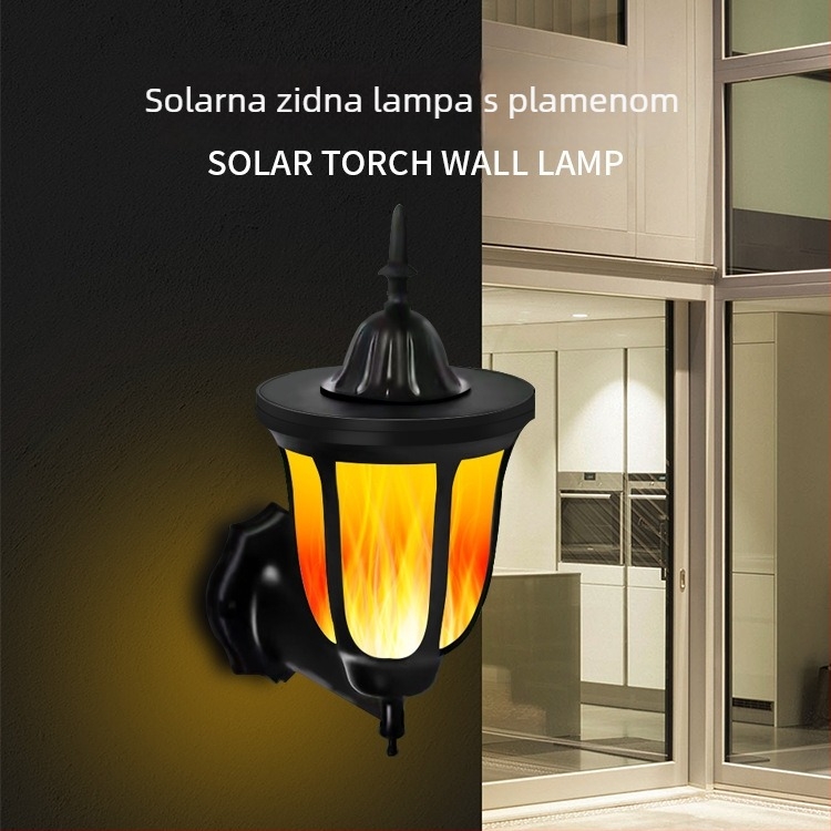 Solarna 96LED svjetiljka s efektom plamena za vanjski vrt i krajolik, rasvjeta za travnjak, zemaljska svjetiljka sa senzorom