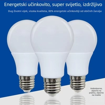 LED žarulja s bazom E27, stakleno kućište, tri zaštite, štedljiva 3W–5W