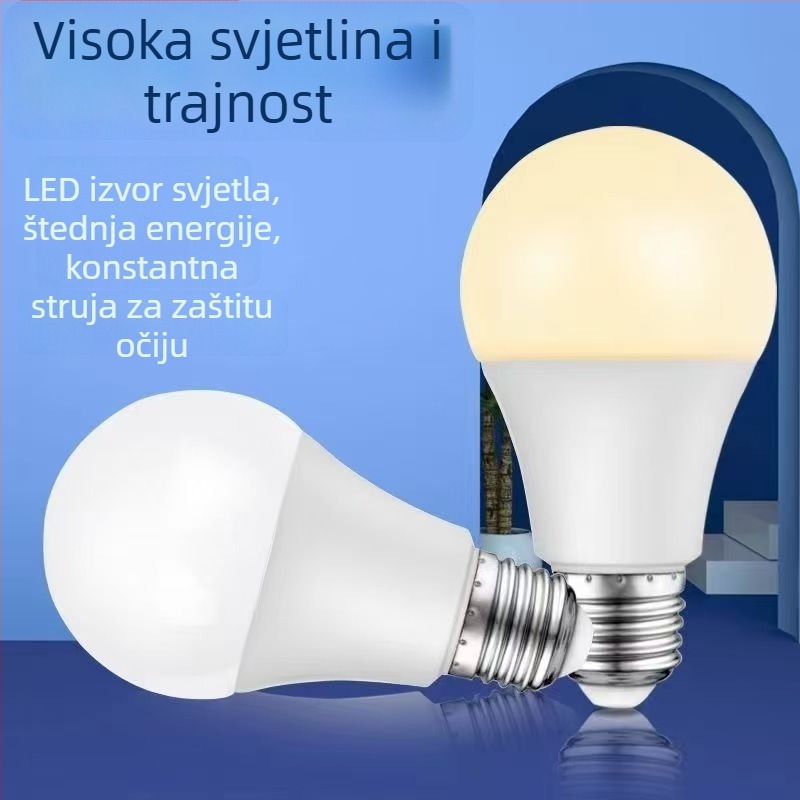 LED žarulja s bazom E27, stakleno kućište, tri zaštite, štedljiva 3W–5W