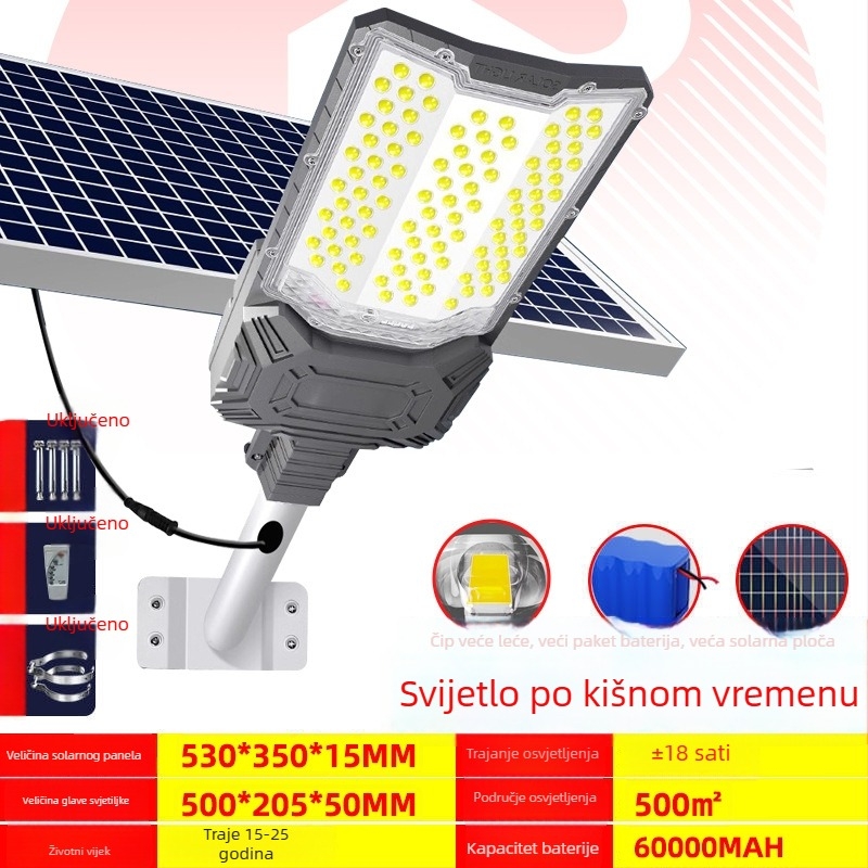 Solarna ulična lampica s radar-senzorom, vanjsko LED rasvjetno osvjetljenje s trostrukim osvjetljenjem