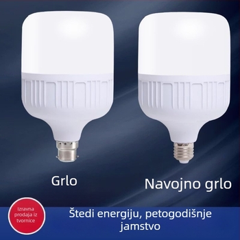 LED žarulja s energetskom štednjom i konstantnim strujama, baze E27 navoj i B22 bajonet, visoka snaga, bijela svjetlost